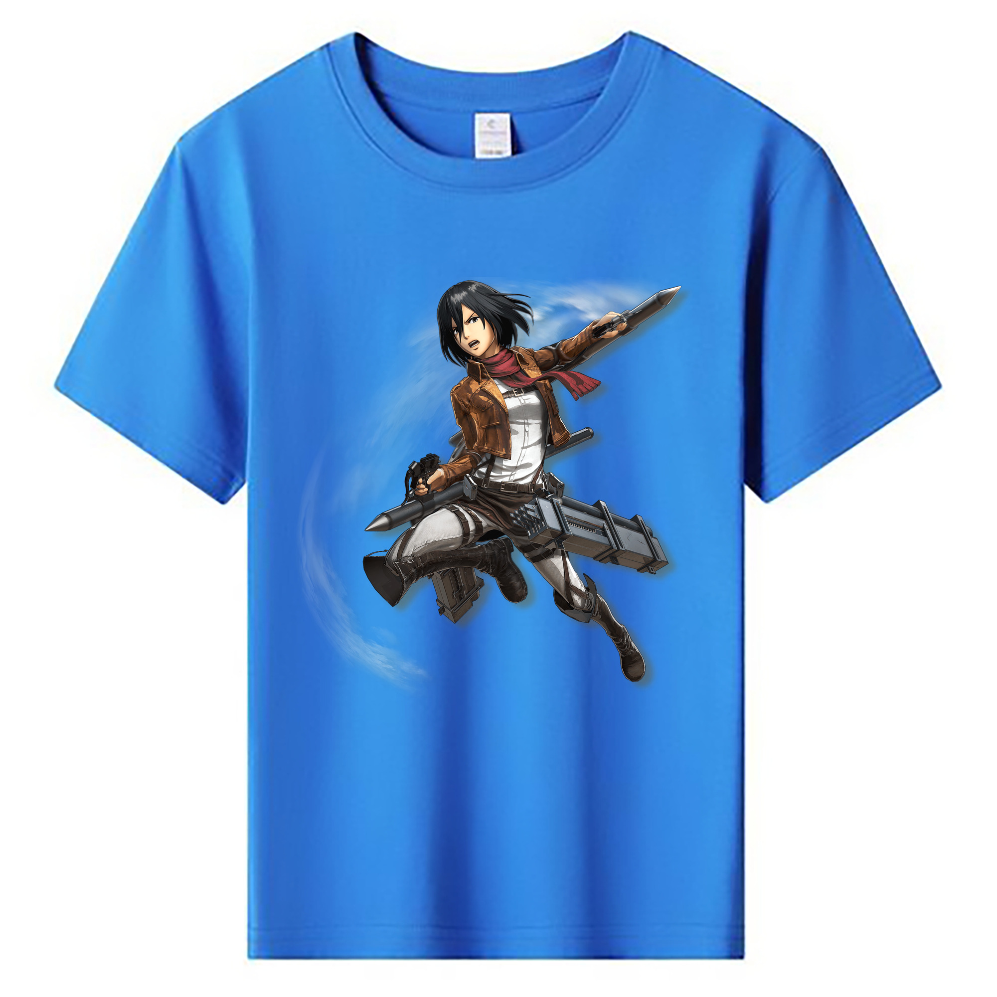 （画像用） 進撃の巨人 ミカサ·アッカーマン Attack on Titan Mikasa Ackerman 綿100％キッズTシャツ（フロントプリント）
